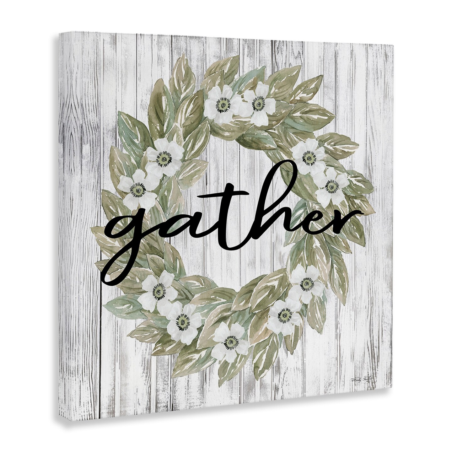 Stupell Industries Gather Greenery Wreath Canvas Wall Art