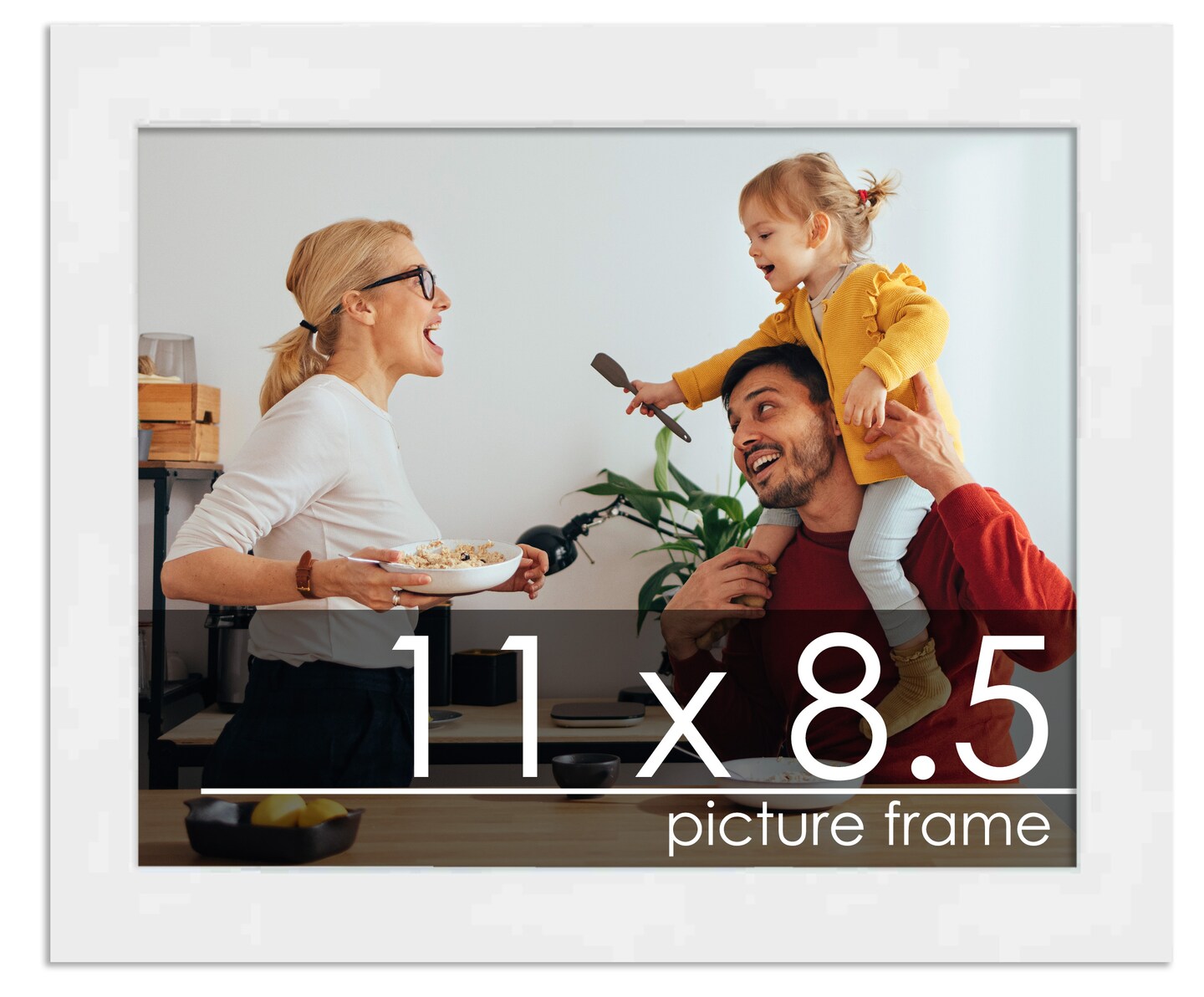 11x8.5 Solid Wood Picture Frame with UV-Resistant Acrylic & Acid-Free Backing, Available in 6 Finishes: Matte Black, Matte White, Metallic Bronze, Silver, Natural Wood Grain & Mahogany