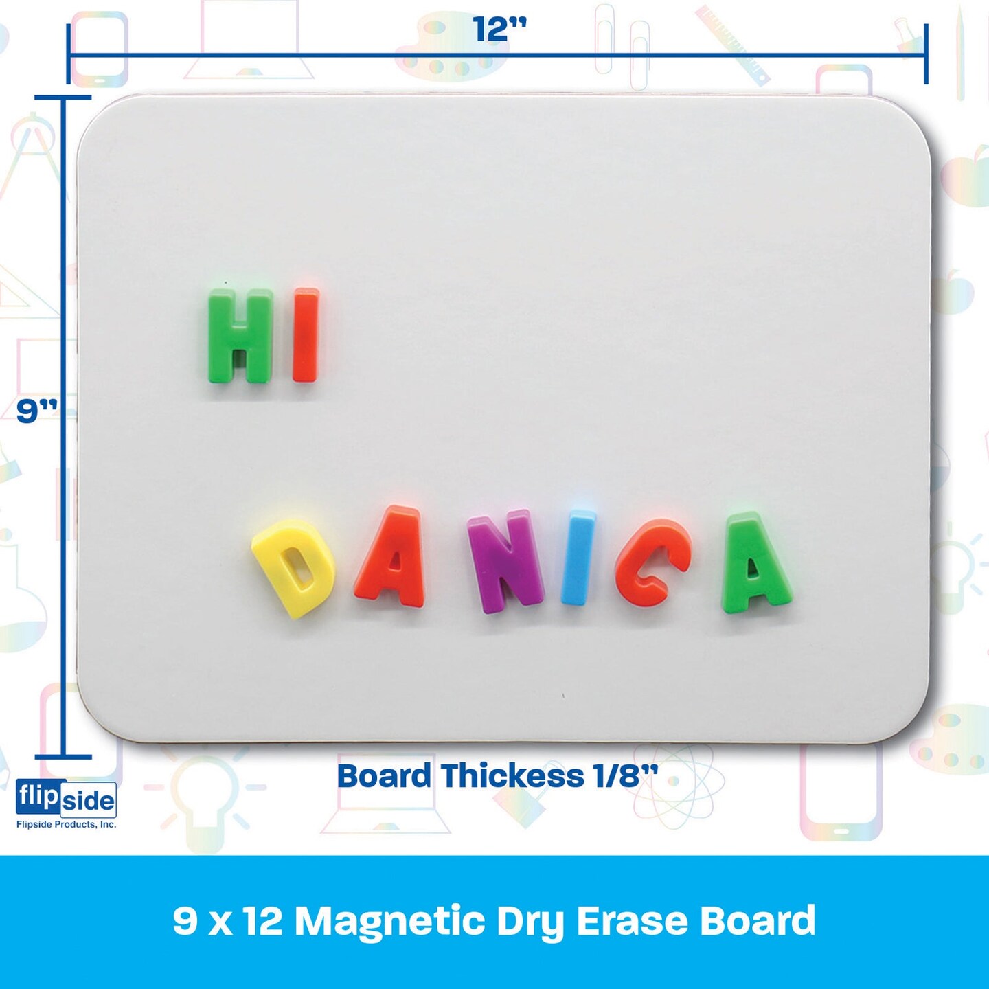 Magnetic Dry Erase Board, 9&#x22; x 12&#x22;