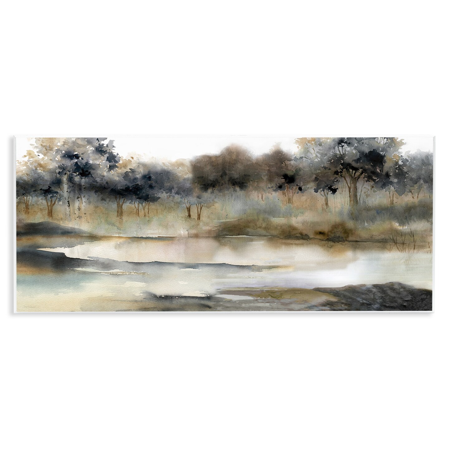 Stupell Industries Trees By Lakeside Landscape Wall Plaque Art