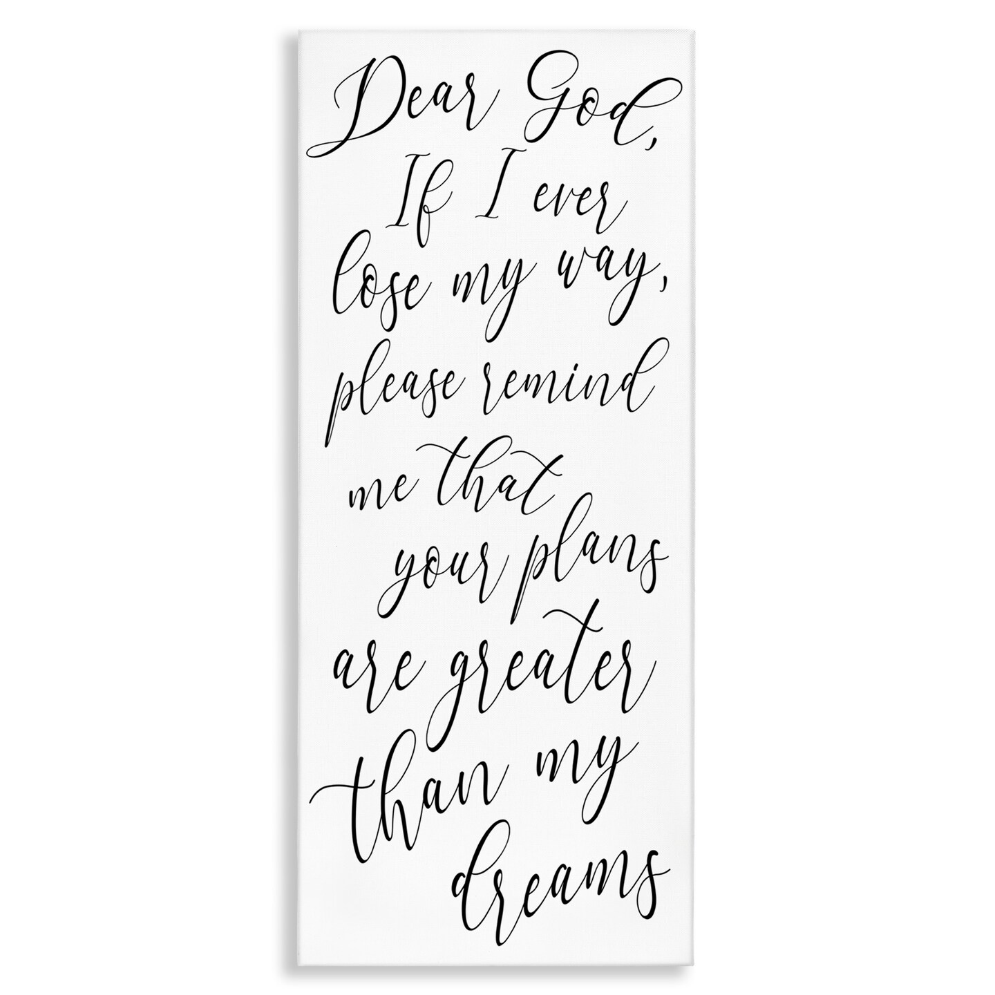 Stupell Industries Dear God Motivational Phrase Canvas Wall Art