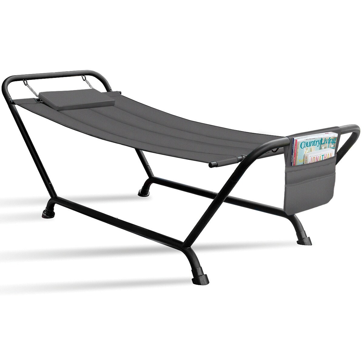 Sorbus Cozy Hammock Bed- Patio Hammock with Stand, Pillow and Storage Pockets- Heavy Duty 500lbs Support- Durable Outdoor Hammock