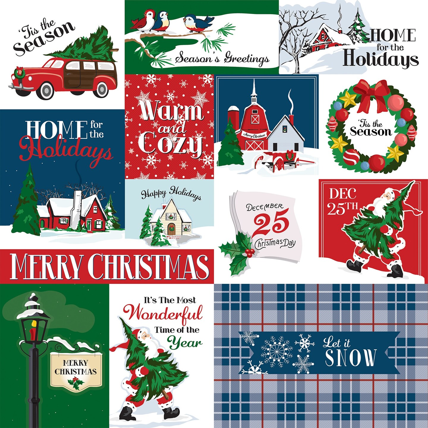 White Christmas Double-Sided Cardstock 12&#x22;X12&#x22;