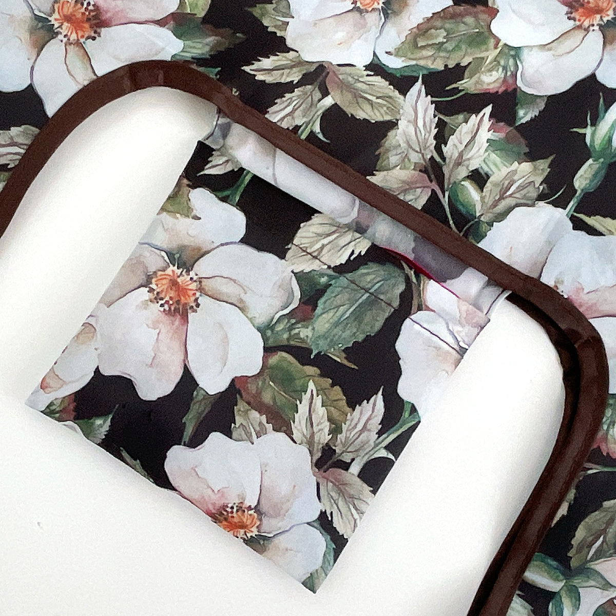 Wrapables Small JoliBag Nylon Reusable Grocery Bag, 2 Pack, White Flowers