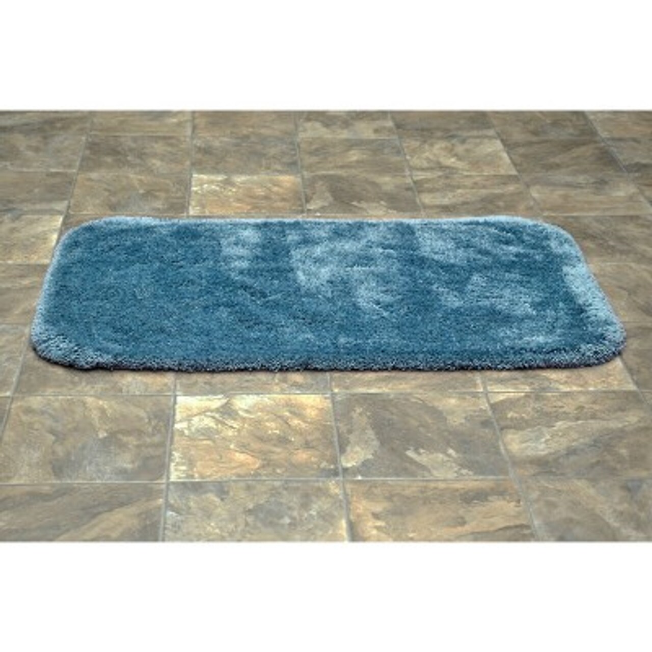 Finest Luxury Ultra Plush Washable Nylon Bath Rug Basin Blue Garland 24&#x22;x40&#x22;