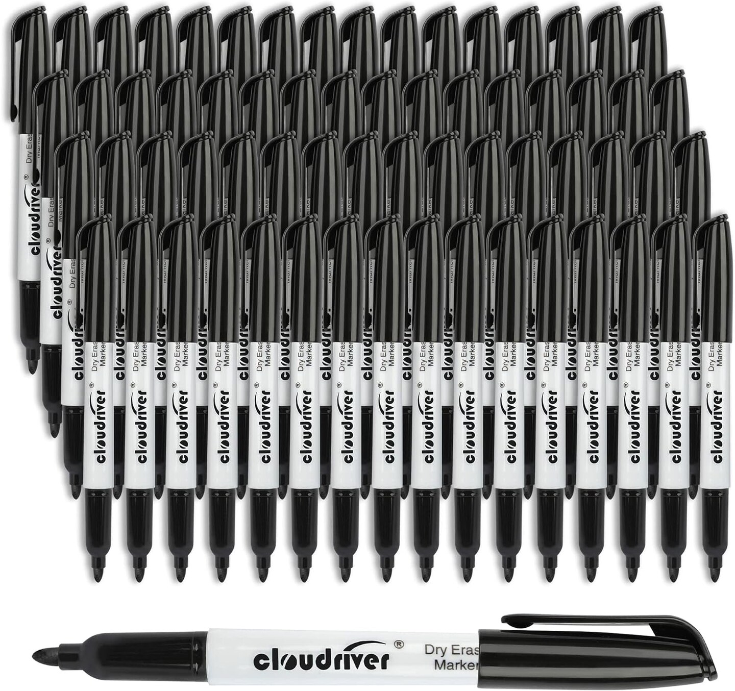 Dry Erase Markers 128 Pack, Black Whiteboard Markers, Fine Tip, Low Odor, Bulk Dry Erase Marker for Office, Home and School Supplies