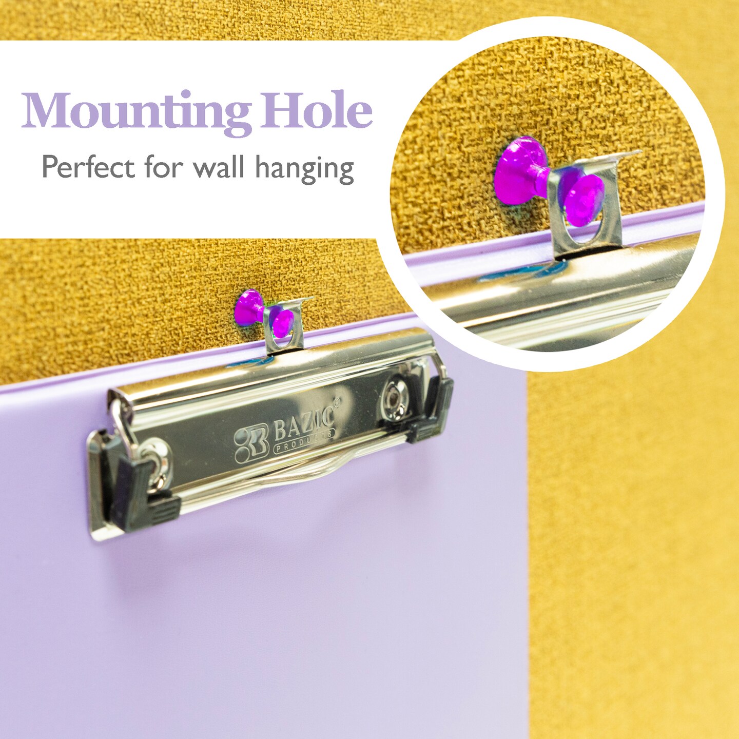 BAZIC PVC Standard Clipboard Pastel Color w/ Low Profile Clip