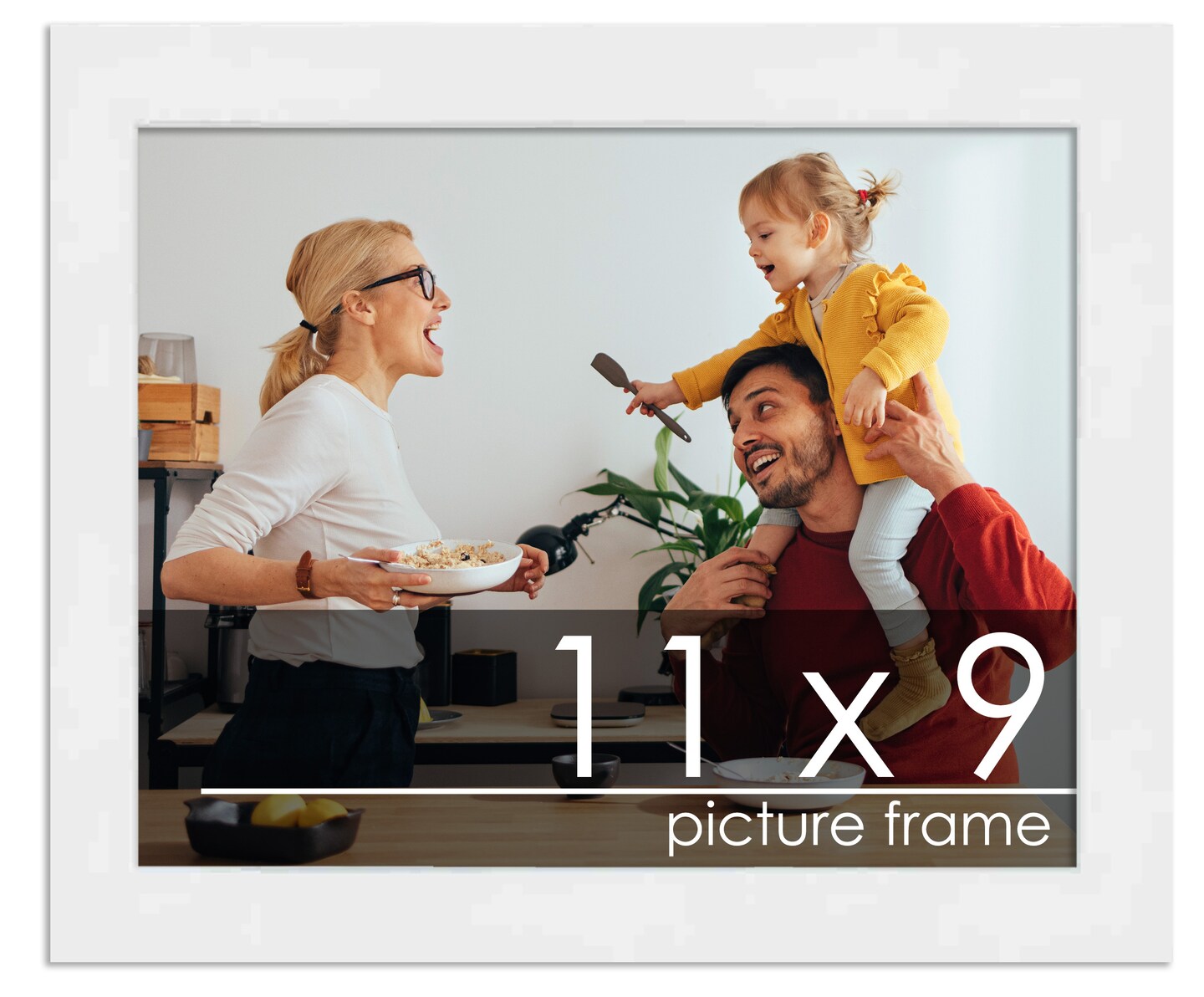 11x9 Solid Wood Picture Frame with UV-Resistant Acrylic & Acid-Free Backing, Available in 6 Finishes: Matte Black, Matte White, Metallic Bronze, Silver, Natural Wood Grain & Mahogany