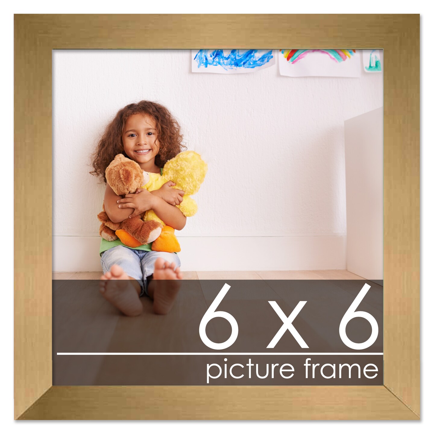 6x6 Solid Wood Picture Frame with UV-Resistant Acrylic & Acid-Free Backing, Available in 6 Finishes: Matte Black, Matte White, Metallic Bronze, Silver, Natural Wood Grain & Mahogany