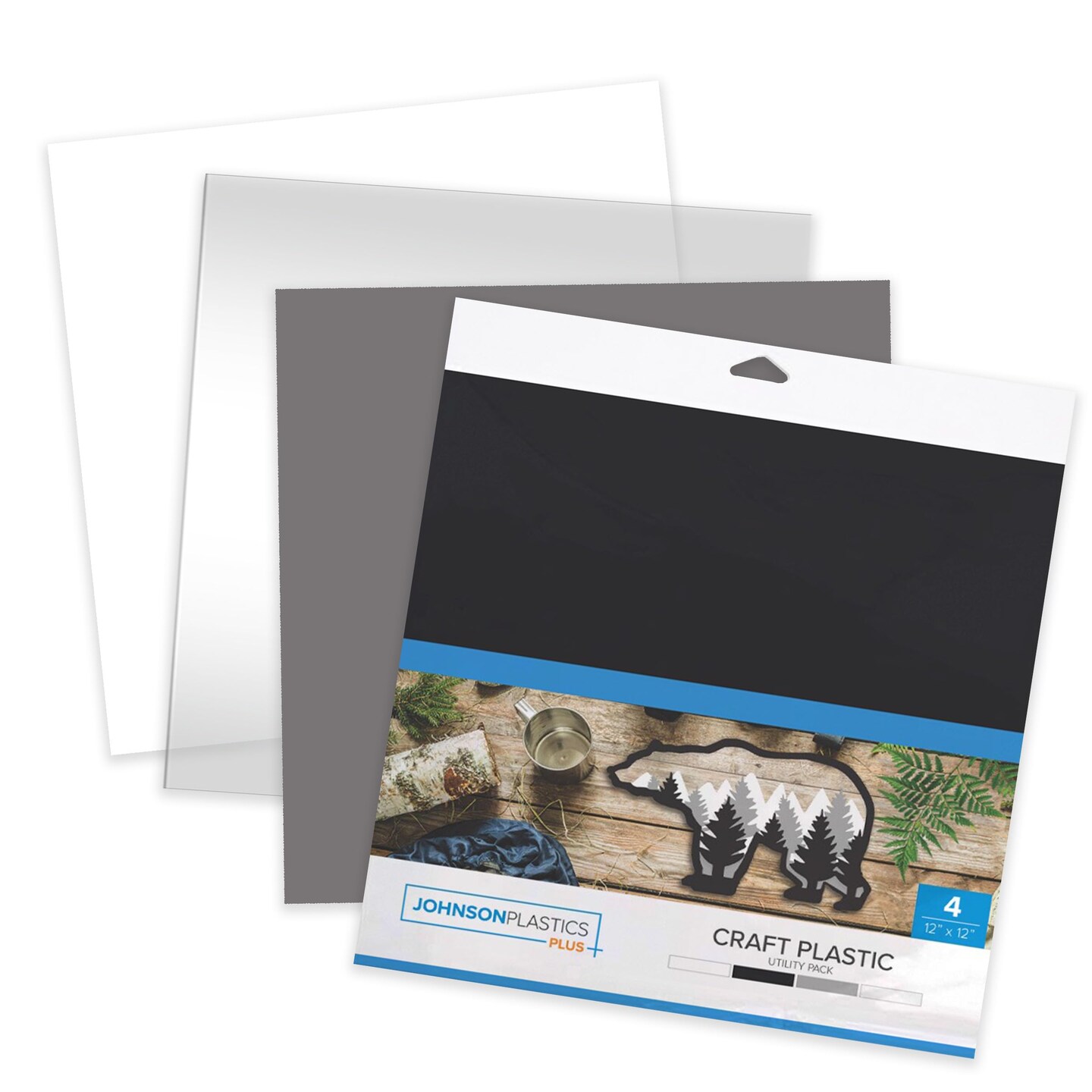 JPPlus Craft Plastic Plastic Craft Sheets for Cricut, Laser Cutter, & Engraver Use- Utility, 4 Pack