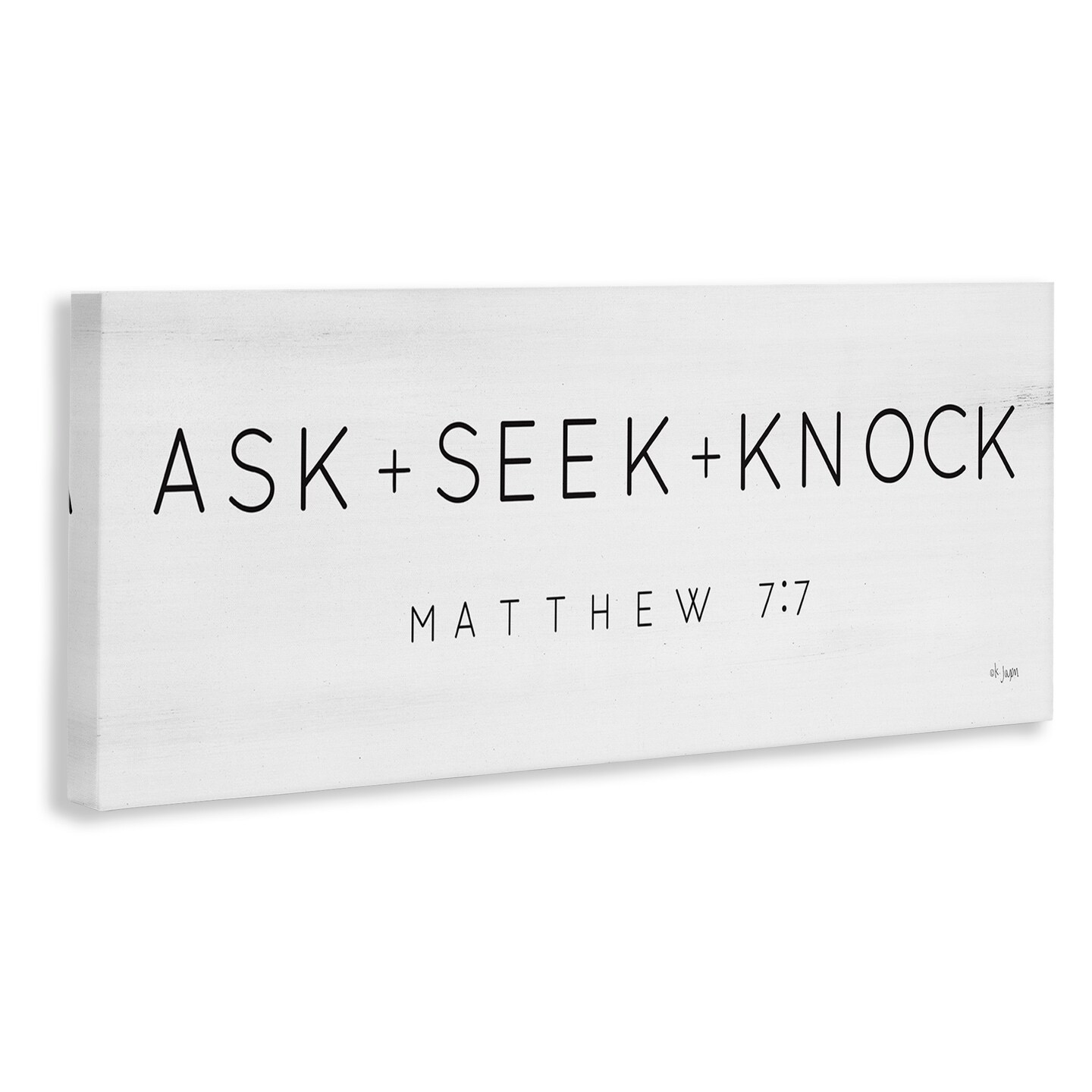 Stupell Industries Ask Seek Knock Minimal Scripture Canvas Wall Art