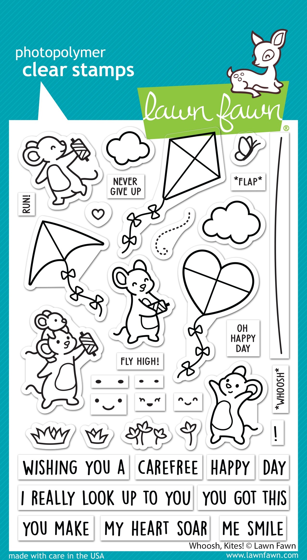 Lawn Fawn Clear Stamps 4&#x22;X6&#x22;-Whoosh, Kites!