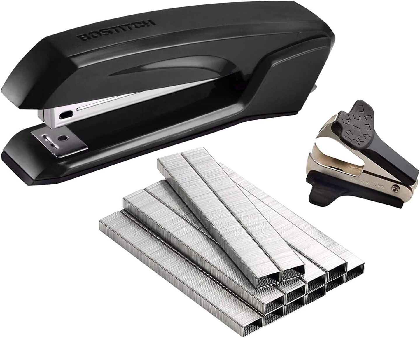 Office Ascend 3 in 1 Stapler Value Pack, 20 Sheet Capacity, Includes 5000 Staples, Integrated Remover &#x26; and Extra Staple Remover, Staple Storage Compartment, Assorted Colors (Colors May Vary)