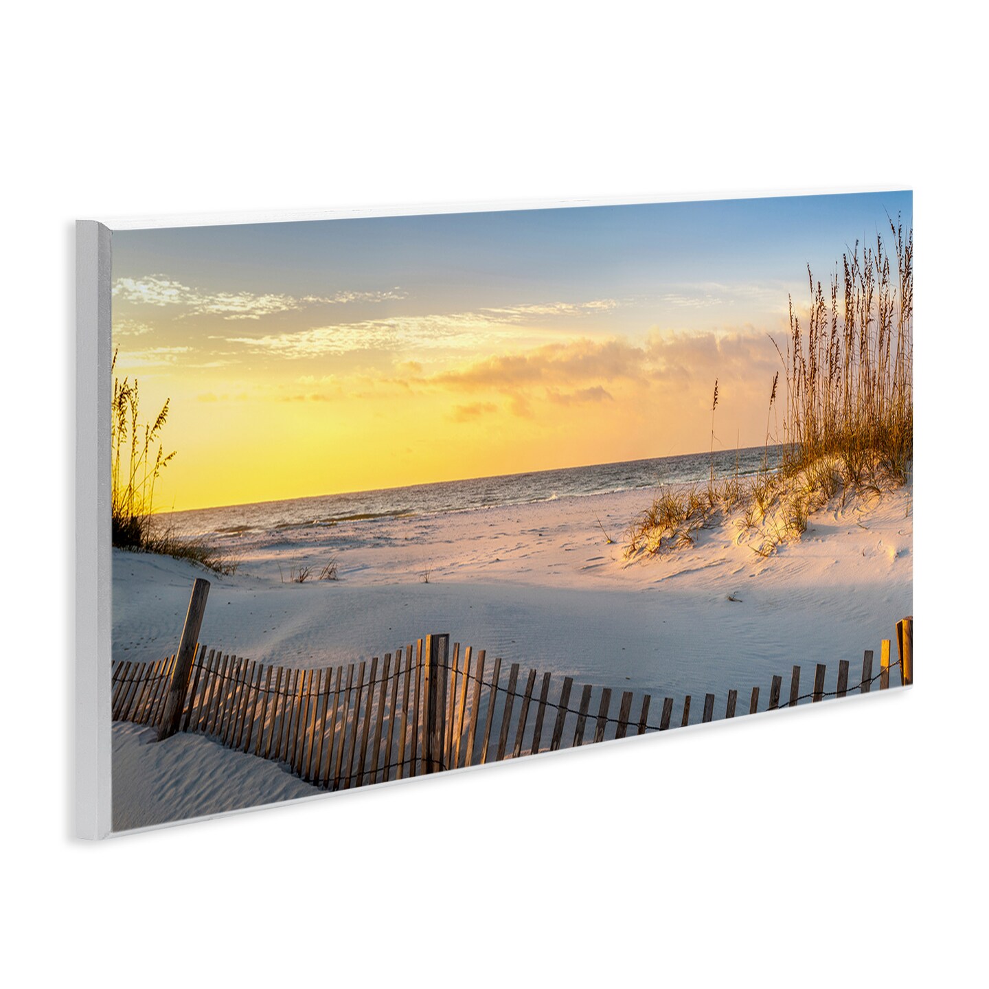 Stupell Industries Panoramic Coastal Beach Sunrise Wall Plaque Art