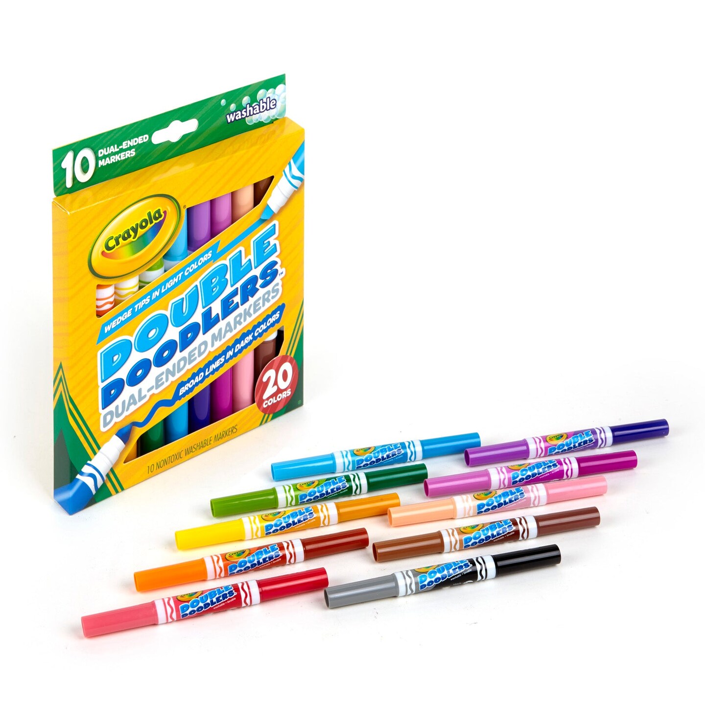 Dual-Ended Washable Double Doodlers Markers, Pack of 10