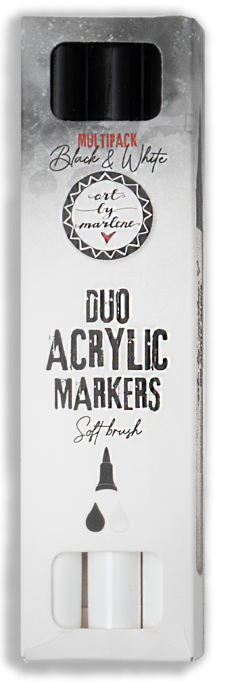 Studio Light Art By Marlene Duo Acrylic Markers 3/Pkg-Nr. 25, Black and White