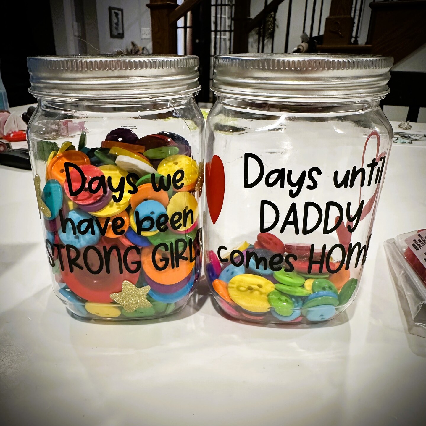 Military Deployment Countdown Button Jar image 1