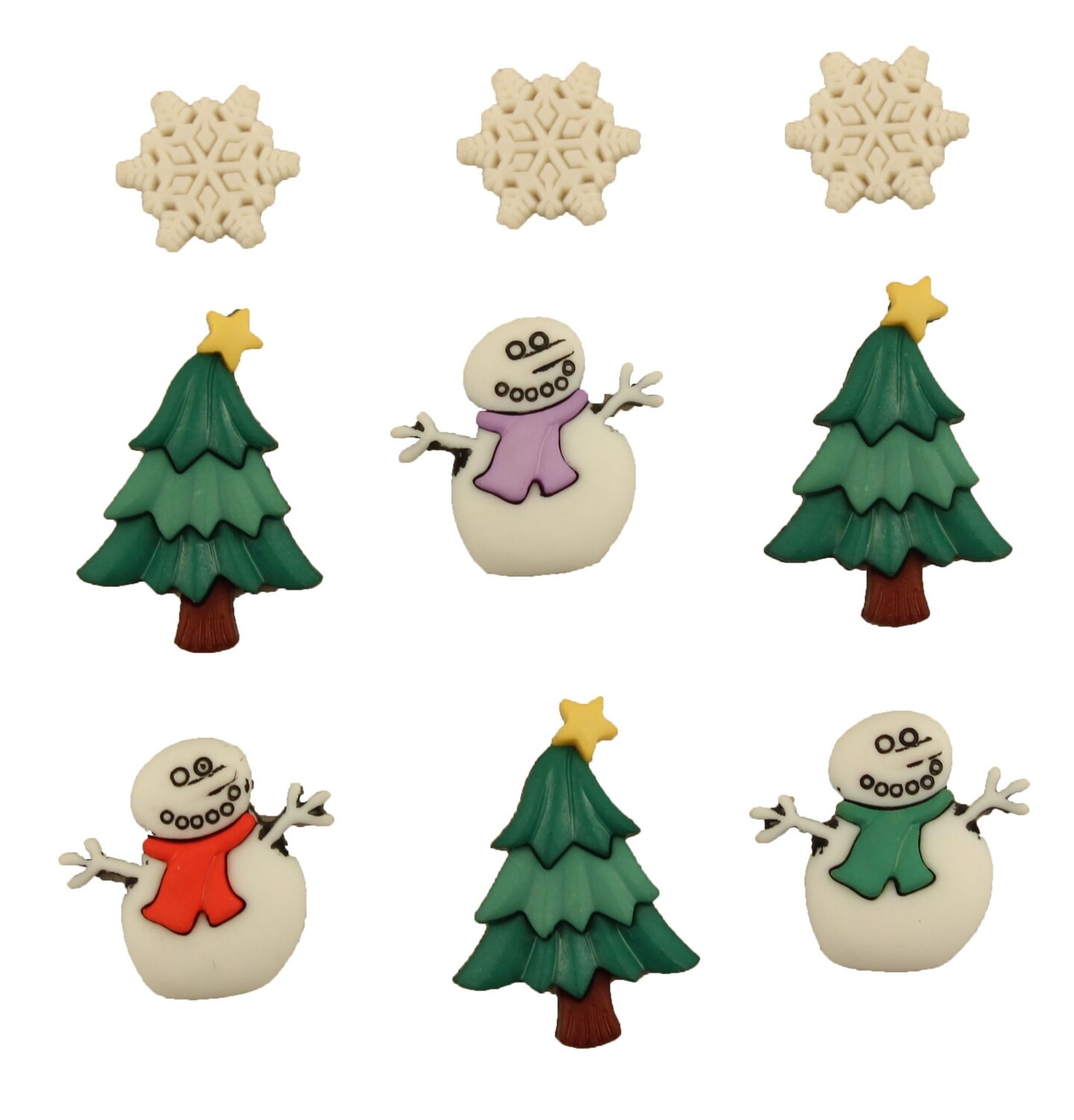 Buttons Galore 60+ Assorted Snowman Button Bundle for Sewing & Crafts - Set of 6 Button Packs
