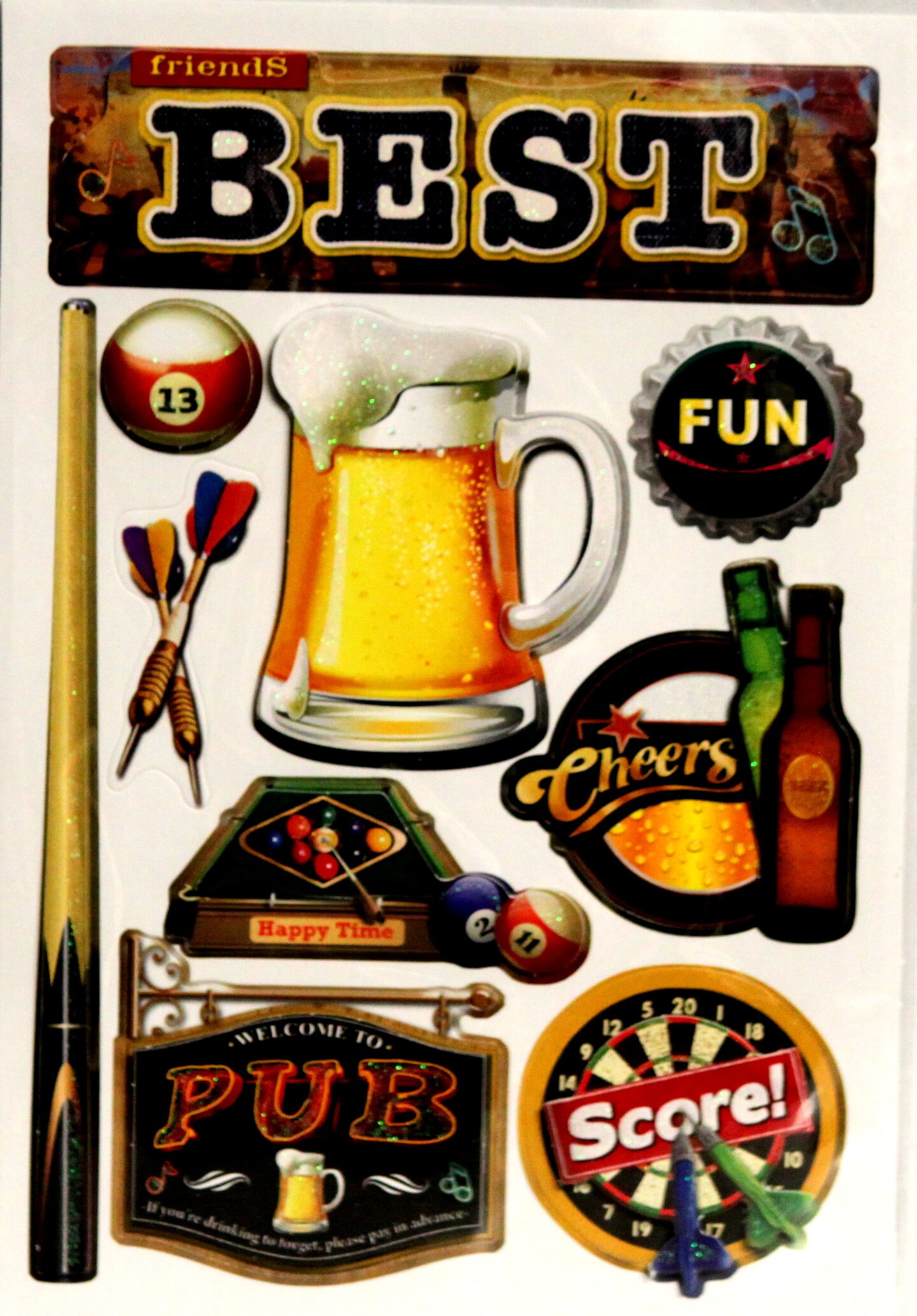 Designer Cheers Dimensional Stickers