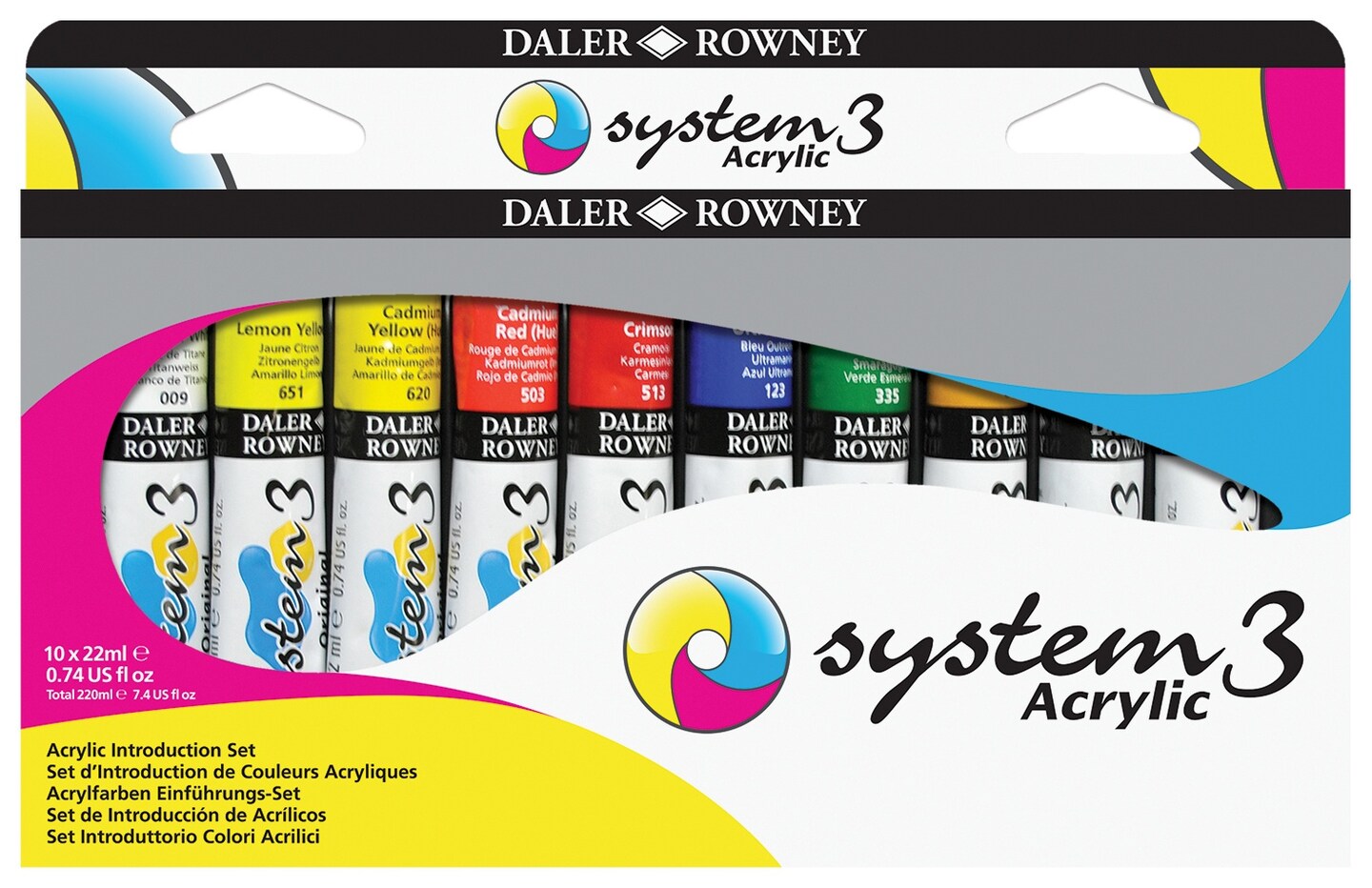 Daler-Rowney System3 Acrylic Paint Set 10/Pkg-Assorted Colors