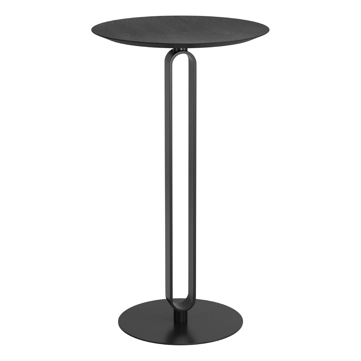 Derry Bar Table Black Modern Mdf Wood Veneer Steel Frame 40 Inch Height