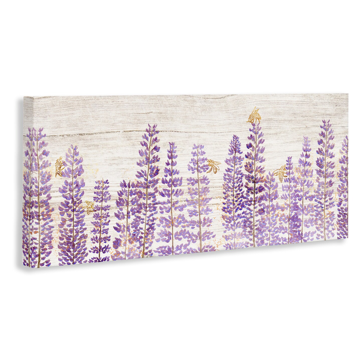 Stupell Industries Rustic Purple Lilacs &#x26; Bees Canvas Wall Art