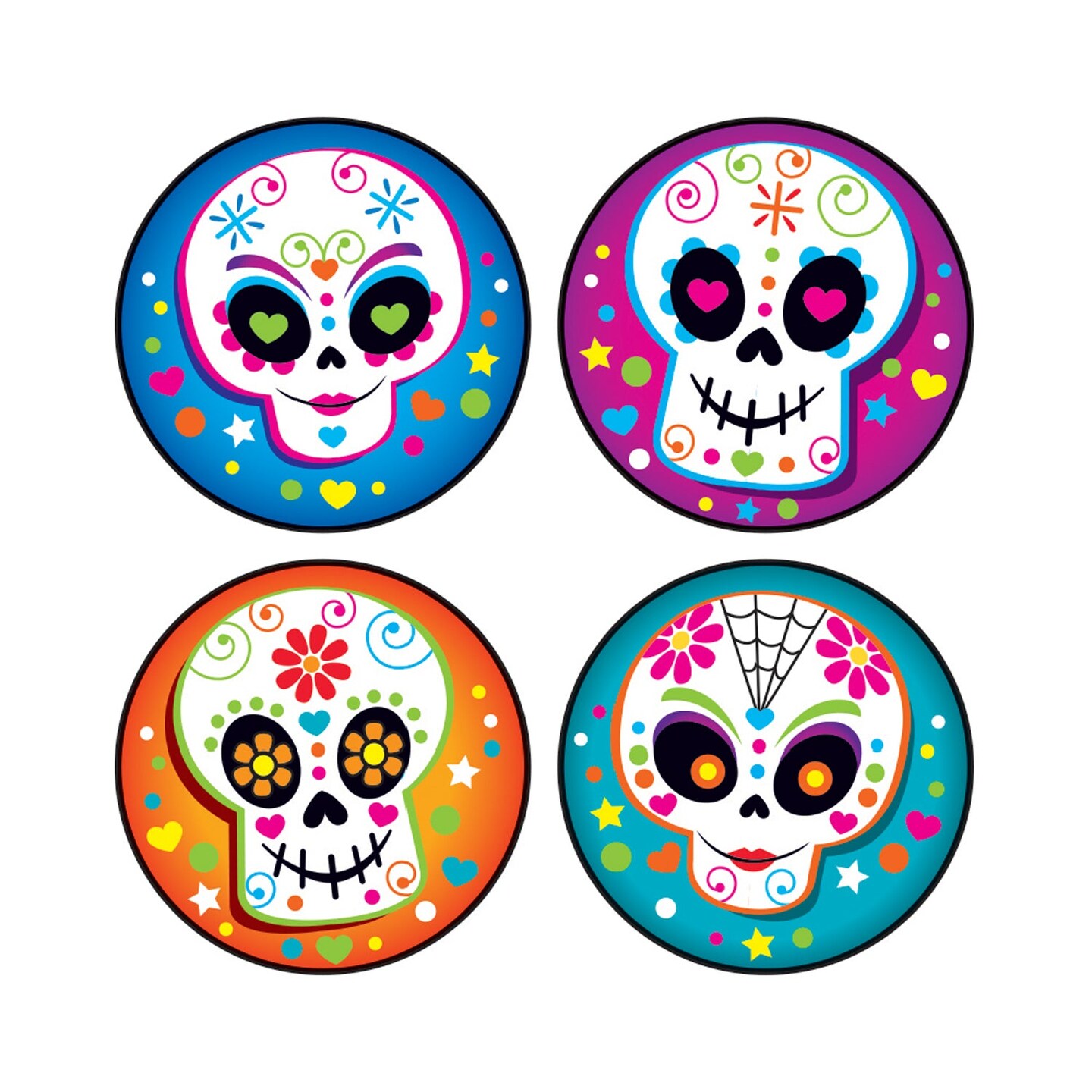 Colorful Skulls/Vanilla Stinky Stickers&#xAE;, 48 Count