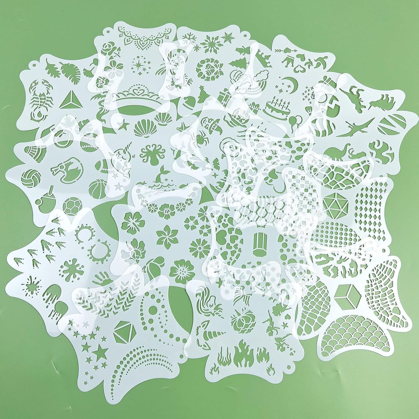 16 PCS Face &#x26; Body Painting Stencils(CUSTOM)