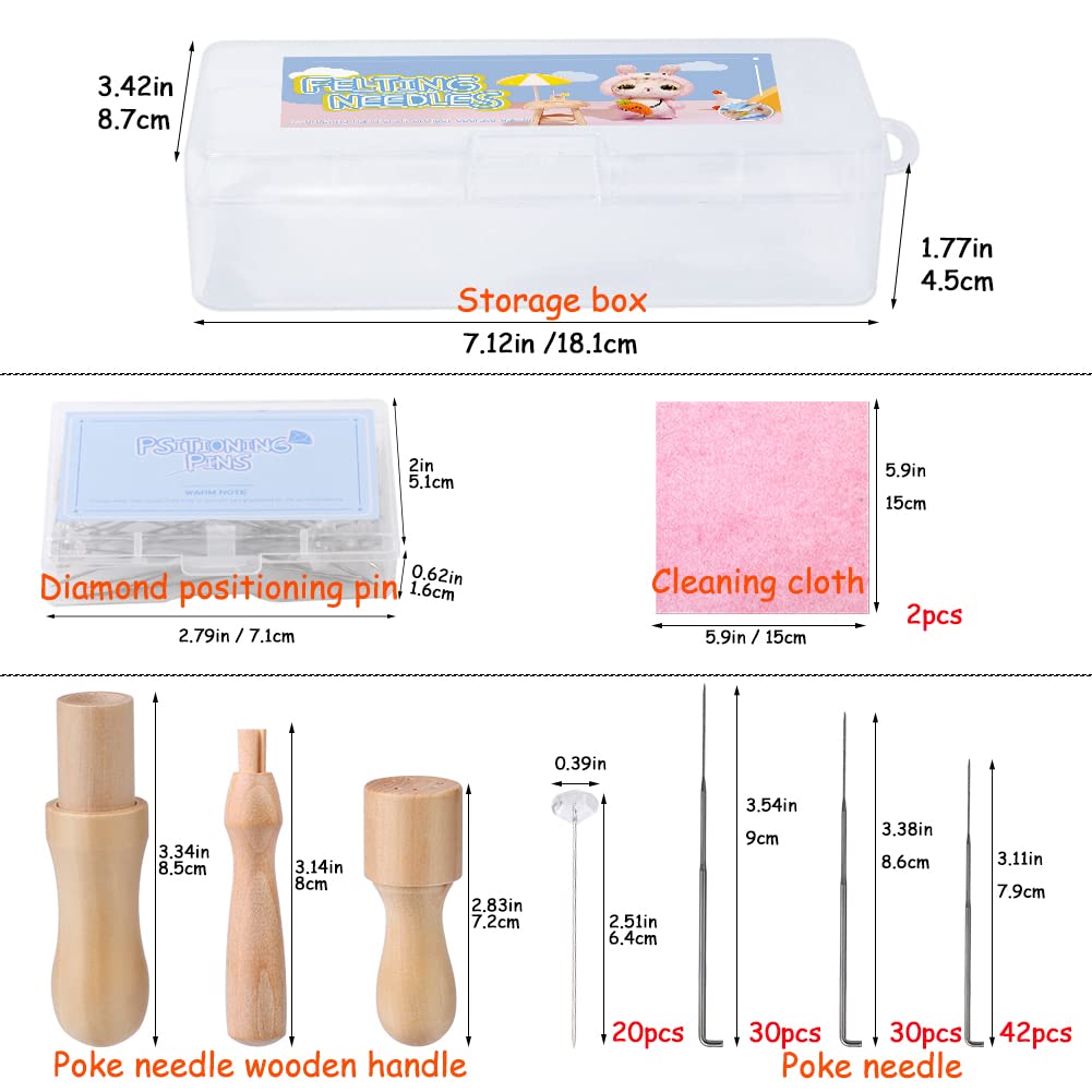 132 Pc Wool Felting Needles - 3 Sizes, Beginner to Professional