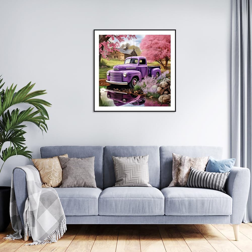5D Diamond Painting Kit – Round Full Drill Truck Art for Home Décor & Gifts (12x12 inches)