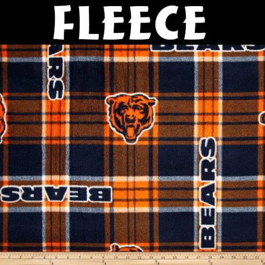 Licensed NFL Chicago Bears Plaid Fleece 6411-D Fabric by the Yard