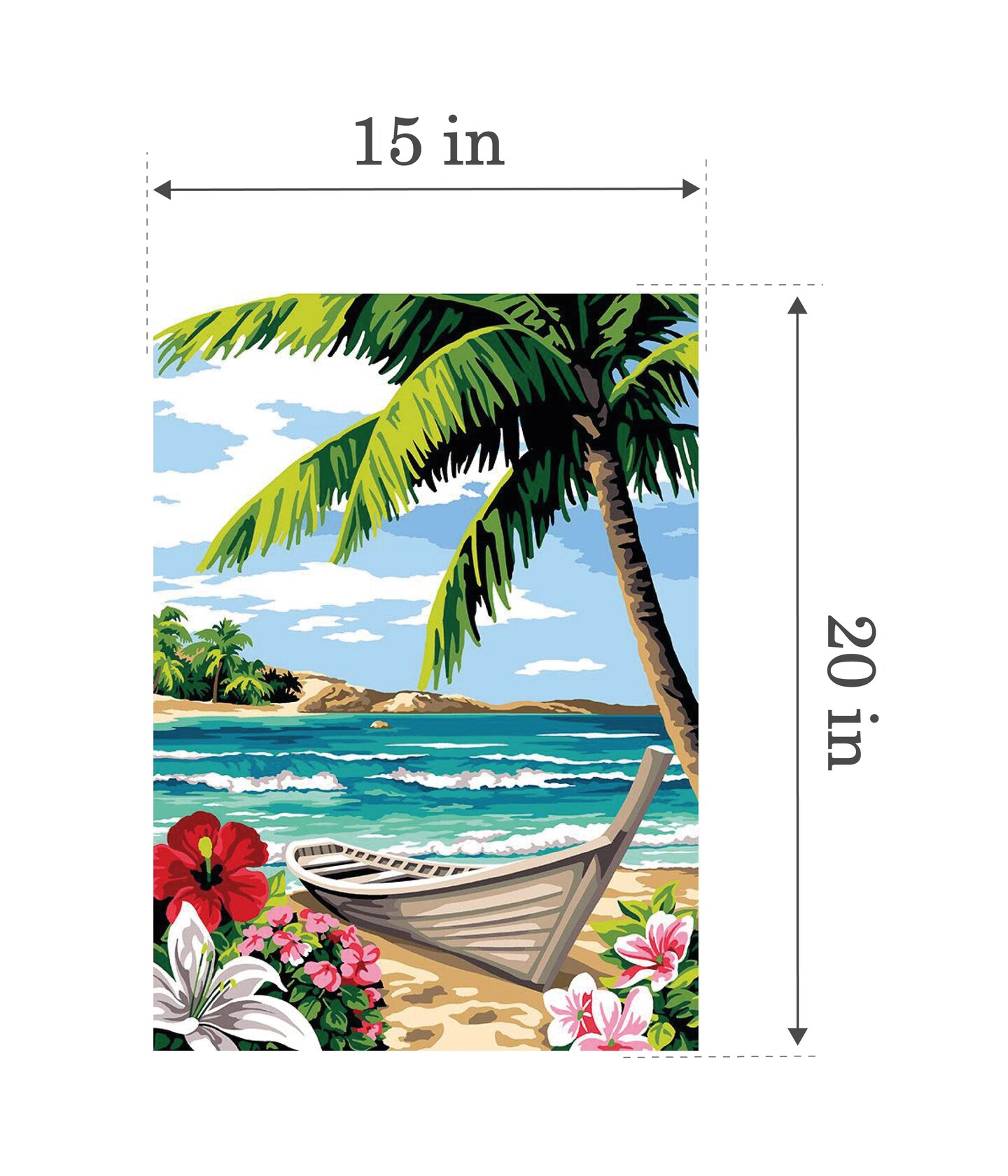 Needlepoint canvas for halfstitch without yarn Exotic Wave SE929.724 Seg De Paris Printed Tapestry Canvas