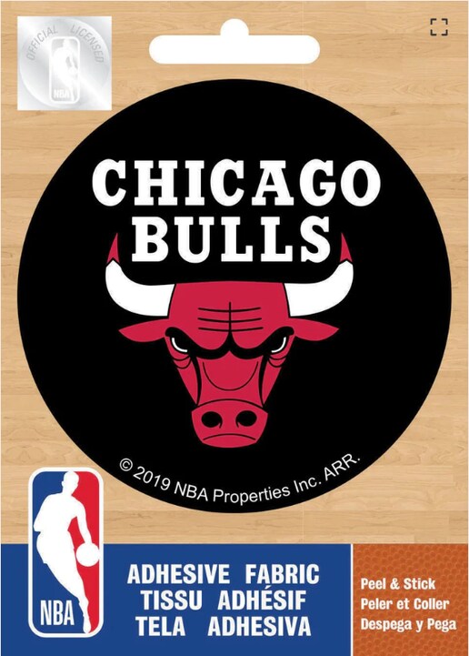 Licensed NBA Chicago Bulls Global Logo On Solid Adhesive Fabric Badge