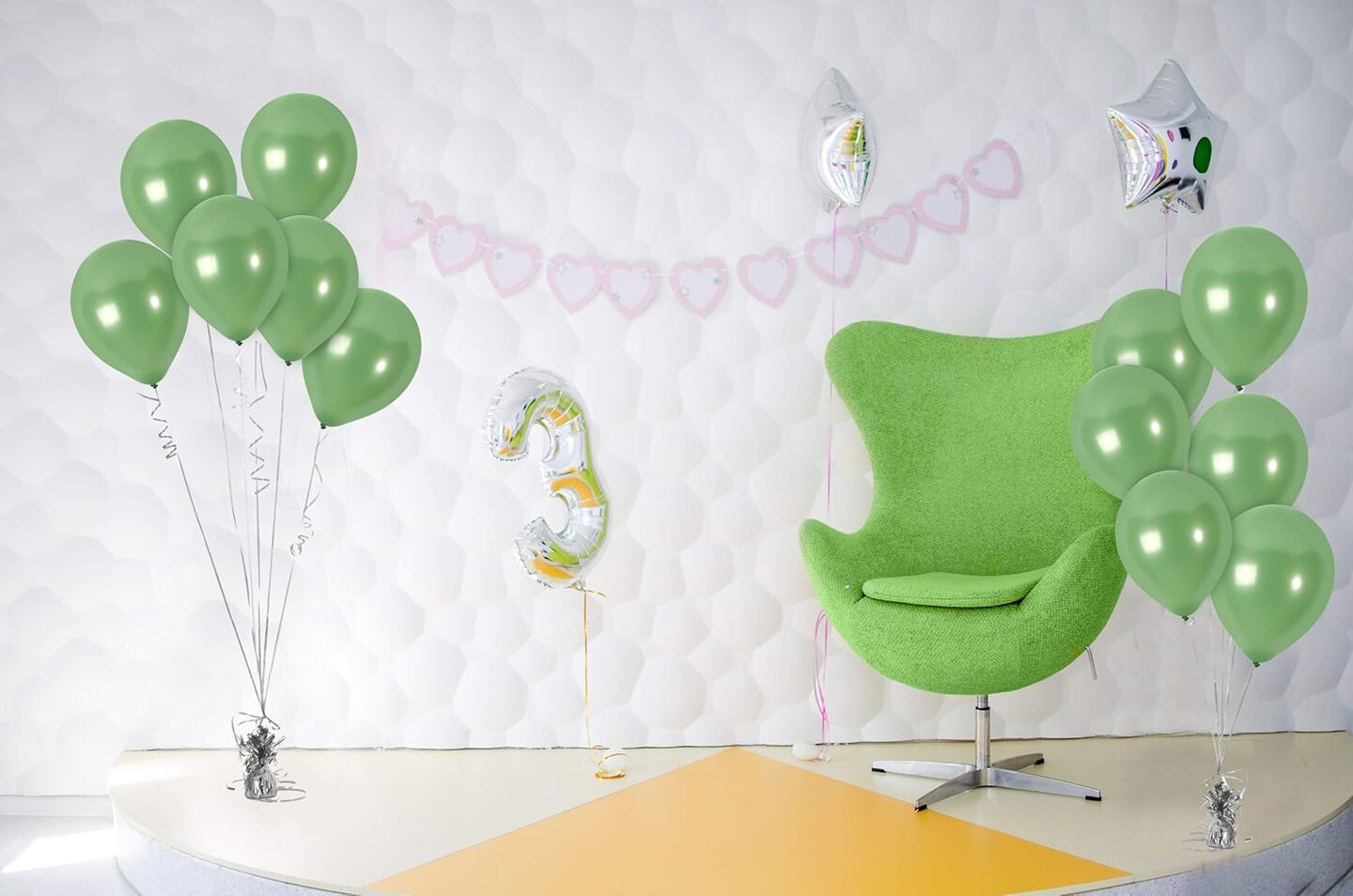 12 inch Metallic Sage Green Balloons (100 Pieces + Ribbon, Vintage Green)