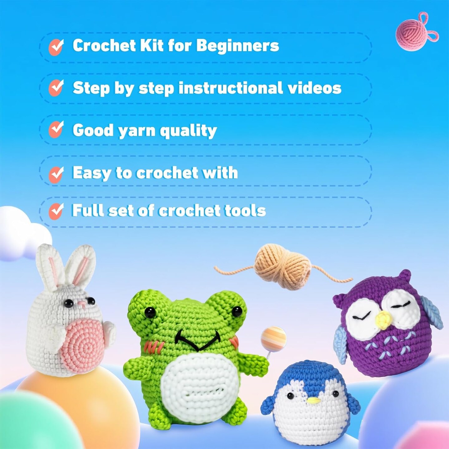 Animal Knitting Crochet Kit for Beginners