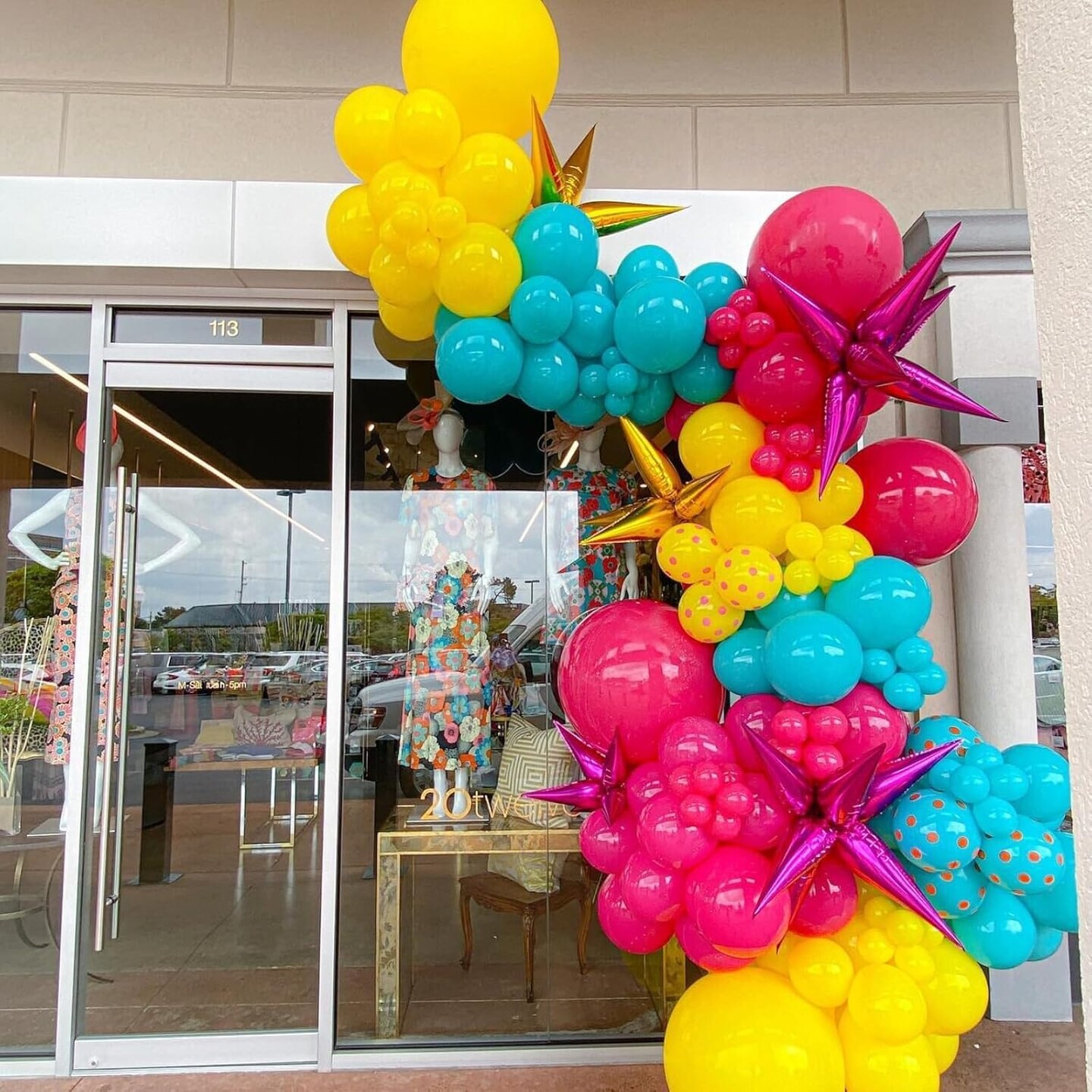 108 Pcs Hawaiian Latex Balloon Arch Kit (Pink Orange Green Yellow Teal)