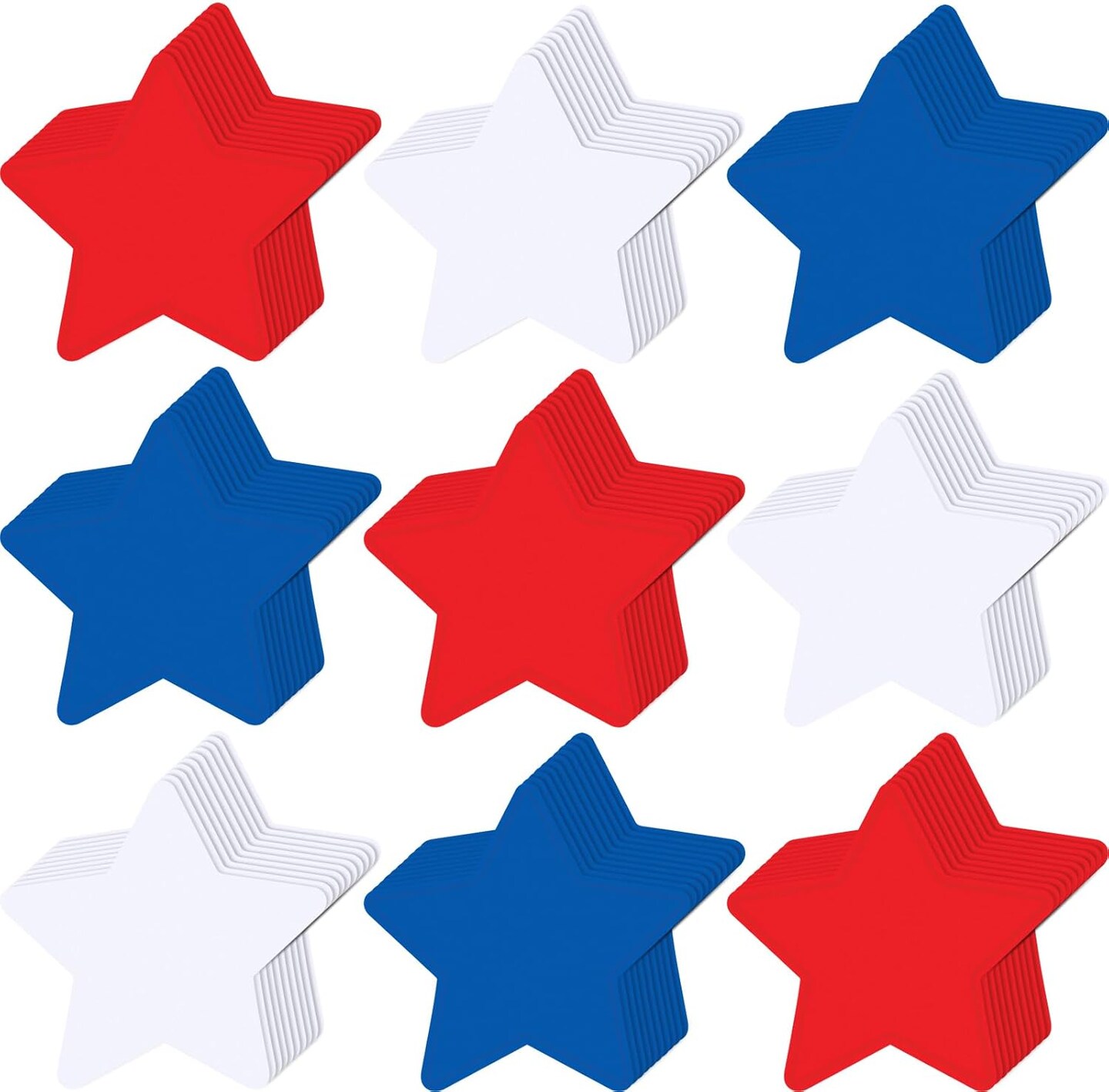 5.5inch - 108 Pcs Patriotic Star Cutouts 4th of July Independence Day(Multi Color)