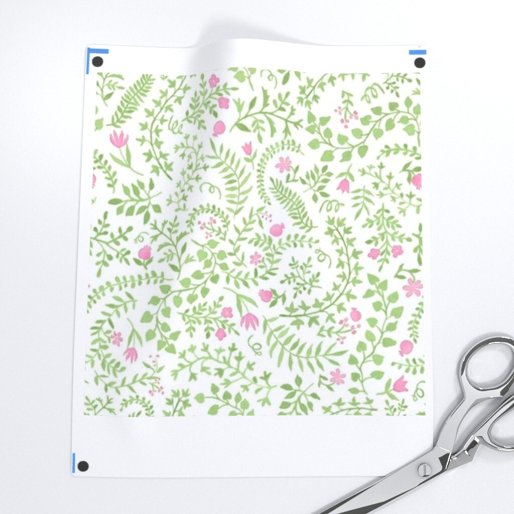 Ditsy Modern Floral Pink Botanical Garden Bloom Meadow Wildflower Custom Printed Fabric by Spoonflower Various Fabrics by the Yard or Fat Quarter