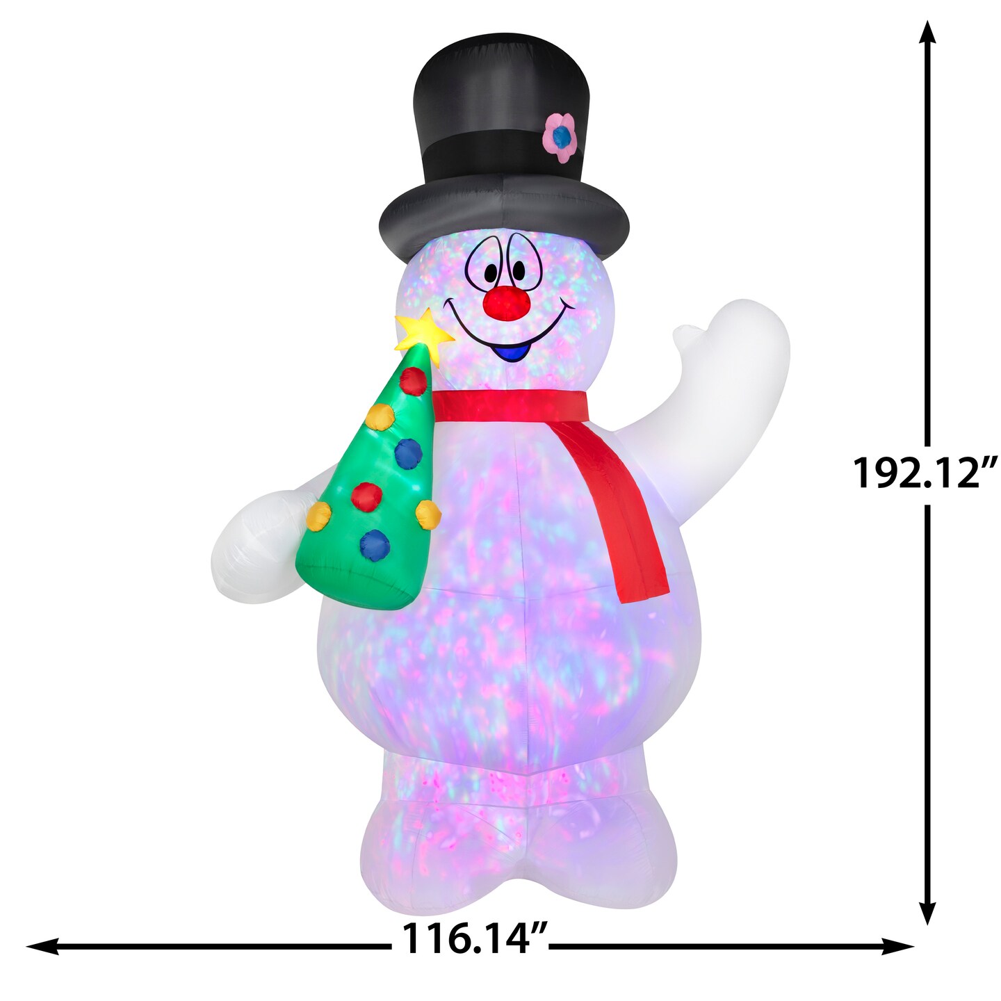 16' Gemmy Airblown Inflatable Projection Frosty the Snowman w/ Christmas Tree Yard Decoration 885402