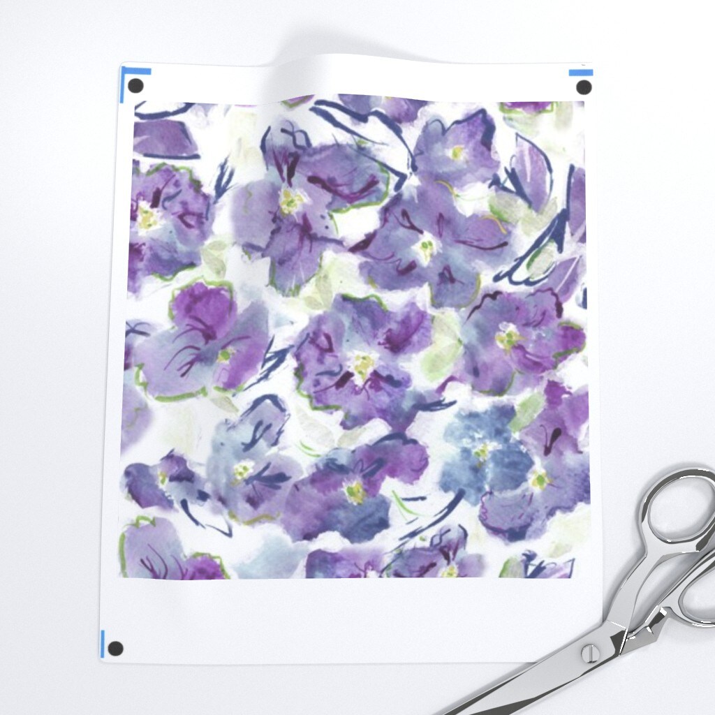 Abstract Floral Watercolor Flowers Ink Painted Nature Botanical Custom Printed Fabric by Spoonflower Various Fabrics by the Yard or Fat Quarter