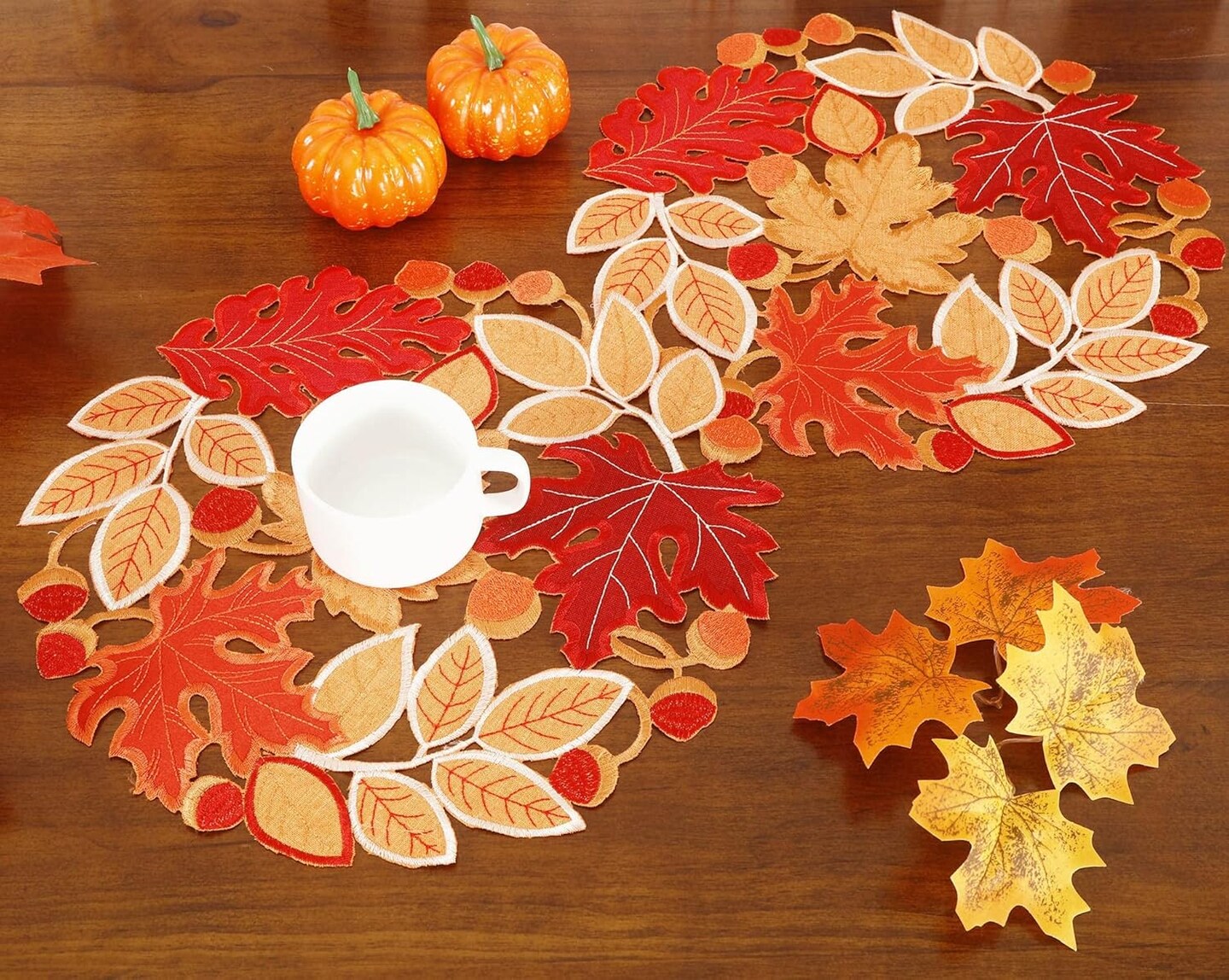Fall Placemats Set(Orange Red)