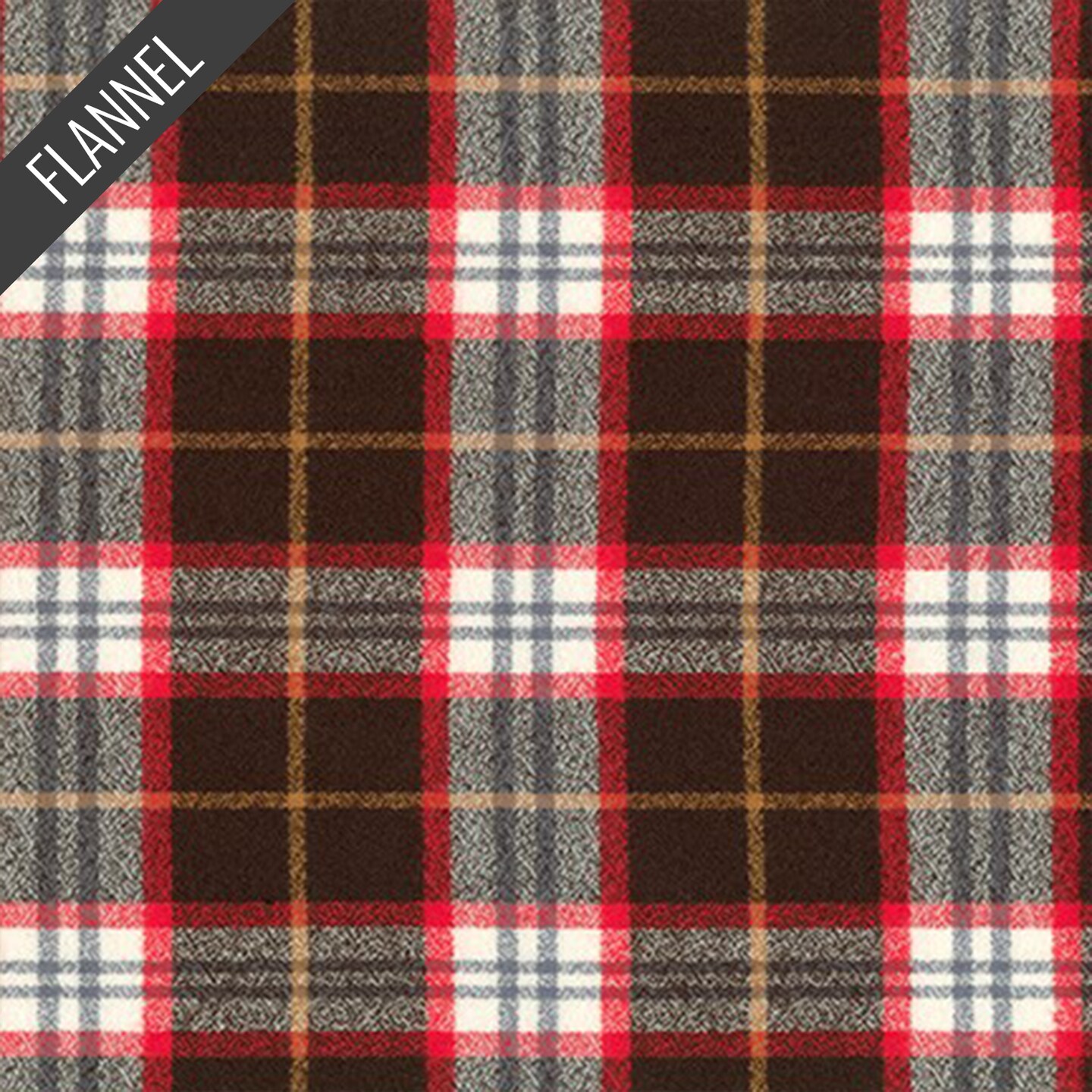 Mammoth Winter Plaid Flannel in Redwood (srkf-18964-222) | Yarn Dyed Flannel | RK House of Flannel | Robert Kaufman