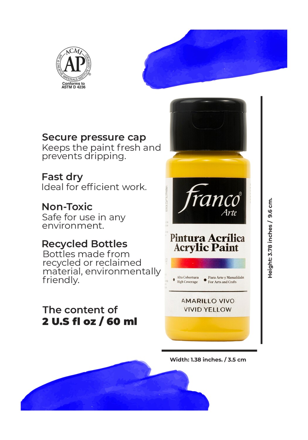 18052 Acrylic Paint 2 U.S fl oz / Vivid Yellow