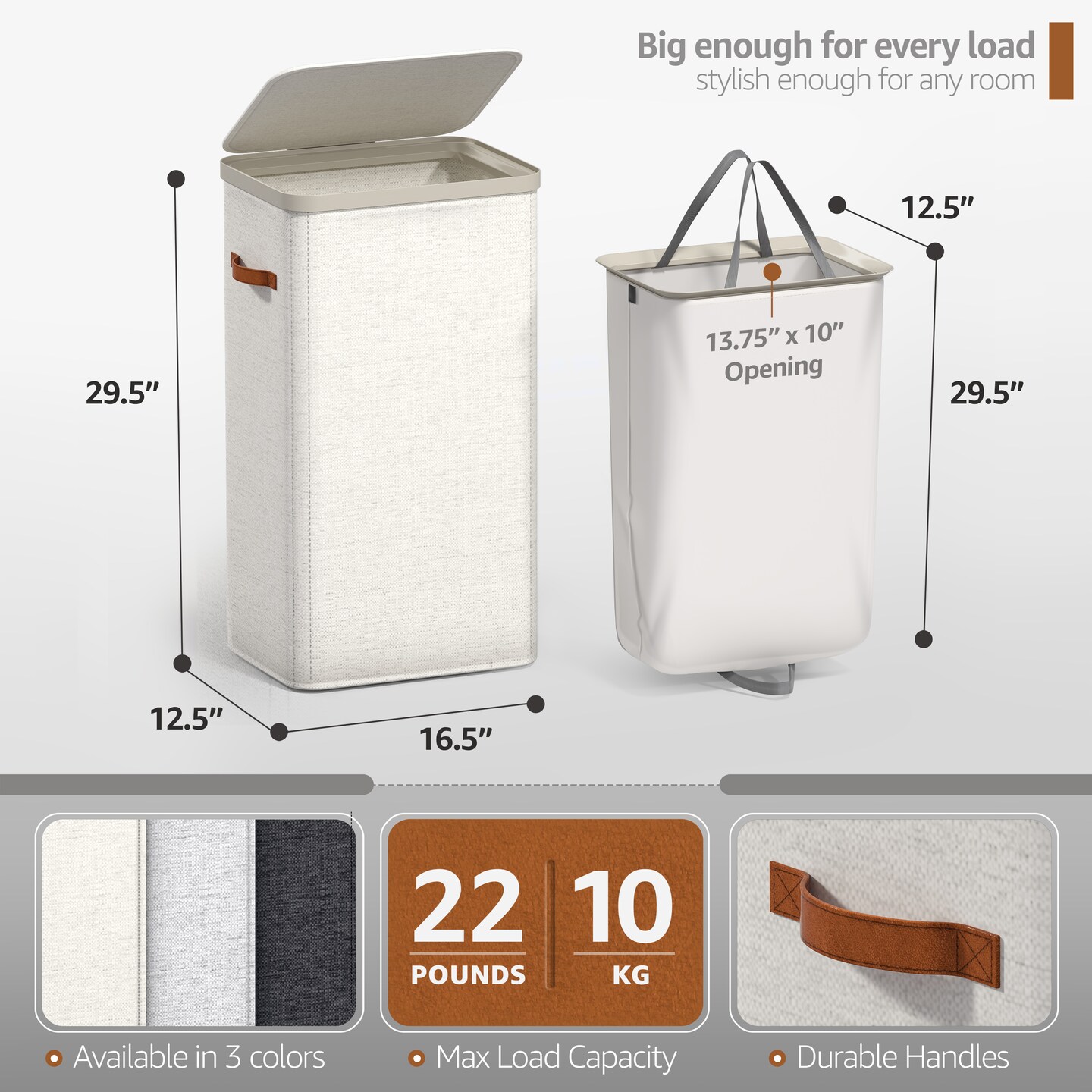 Sorbus Fabric Laundry Hamper - Collapsible Laundry Basket with Removable Laundry Bag