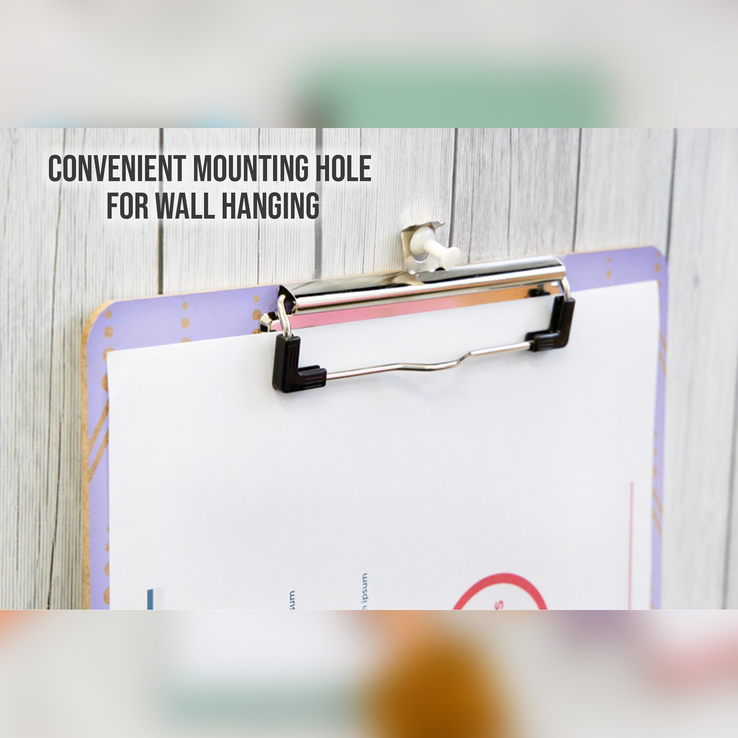 BAZIC Hardboard Clipboard Standard Size Retro w/ Low Profile Clip