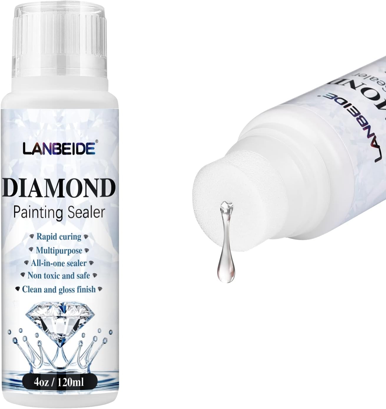 Diamond Sealer 120ML, 5D Diamond Glue Permanent Hold &#x26; Shine Effect Sealer for Painting &#x26; Puzzle Glue (4 OZ)