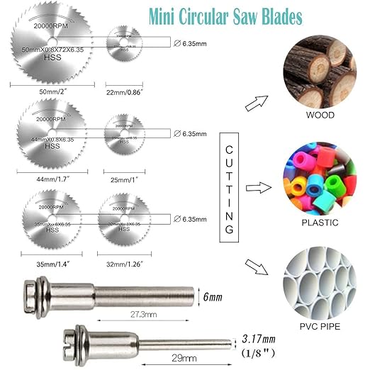 Cutting Wheels for Rotary Tool, Diamond Metal Wood Cutting Wheels and Drill Cutting Disc (Silver Cutting Wheel)