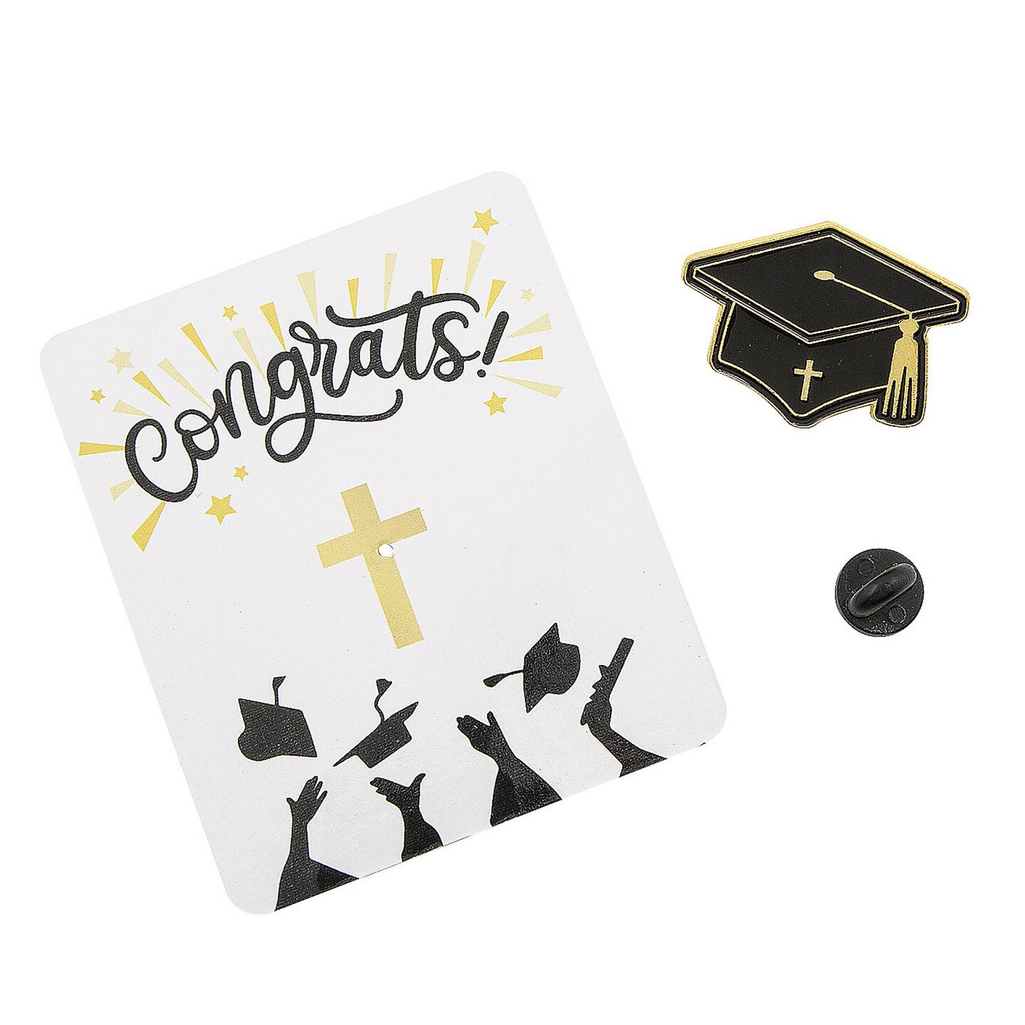 Religious Graduate Mortarboard Enamel Pins 12 Pack