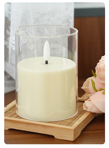 Designer&#x2019;s Shop CS-7202 Flameless LED candle Acrylic shell with Remote Control Timer. 5 pc packed, color : Clear