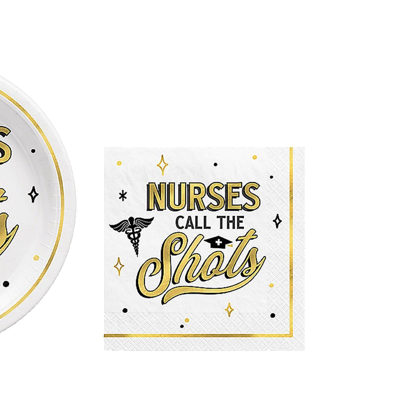 Graduation Party Nurses Call the Shots Plates &#x26; Napkins Set 60 Pieces